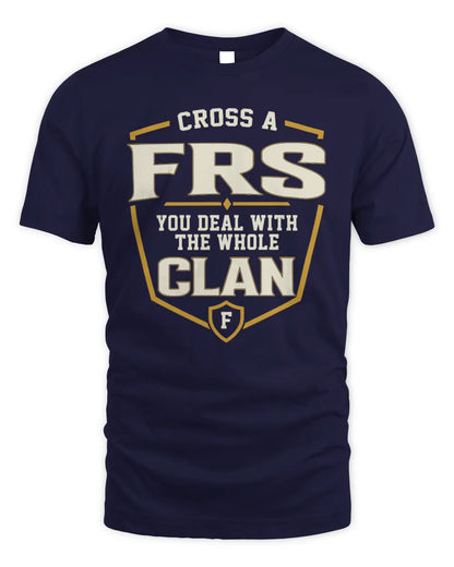 FRS NT1-K008 Cross A/An NAME, You Deal With the Whole Clan | Personalized Vintage T-Shirt - Unisex Standard T-Shirt - Navy