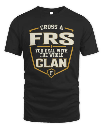 FRS NT1-K008 Cross A/An NAME, You Deal With the Whole Clan | Personalized Vintage T-Shirt - Unisex Standard T-Shirt - Black