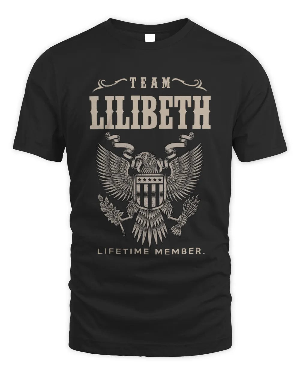 LILIBETH TP06-K82 – Personalized Classic Style Apparel “Team NAME Lifetime Member” - Unisex Standard T-Shirt - Black