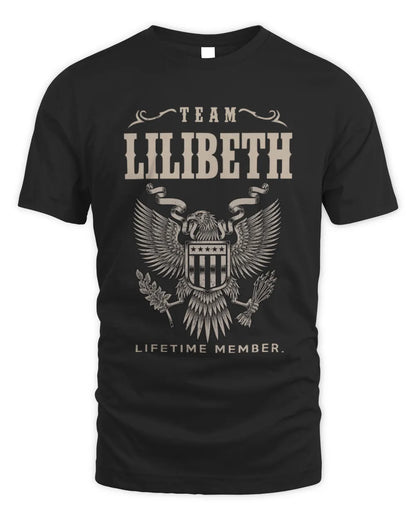 LILIBETH TP06-K82 – Personalized Classic Style Apparel “Team NAME Lifetime Member” - Unisex Standard T-Shirt - Black