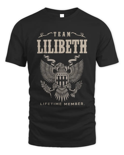 LILIBETH TP06-K82 – Personalized Classic Style Apparel “Team NAME Lifetime Member” - Unisex Standard T-Shirt - Black