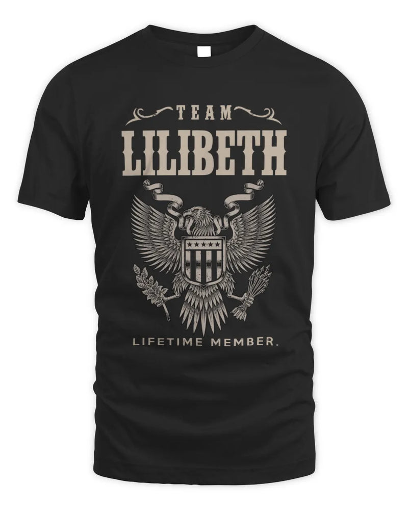 LILIBETH TP06-K82 – Personalized Classic Style Apparel “Team NAME Lifetime Member” - Unisex Standard T-Shirt - Black