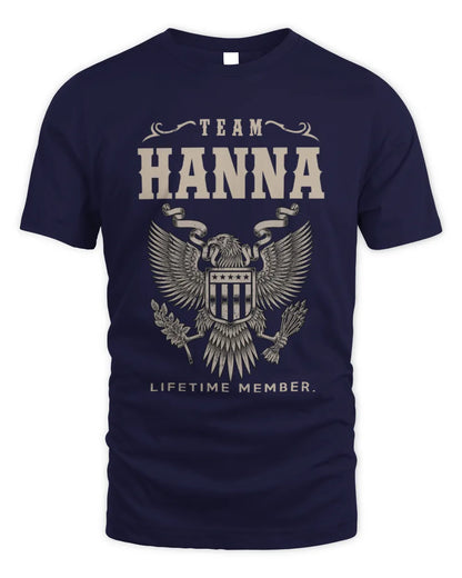 HANNA TP06-K82 – Personalized Classic Style Apparel “Team NAME Lifetime Member” - Unisex Standard T-Shirt - Navy