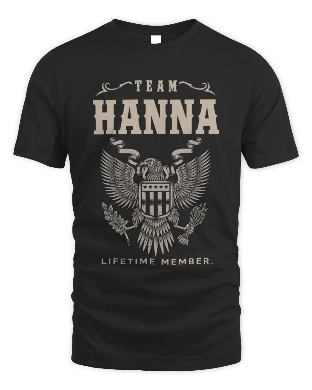 HANNA TP06-K82 – Personalized Classic Style Apparel “Team NAME Lifetime Member” - Unisex Standard T-Shirt - Black