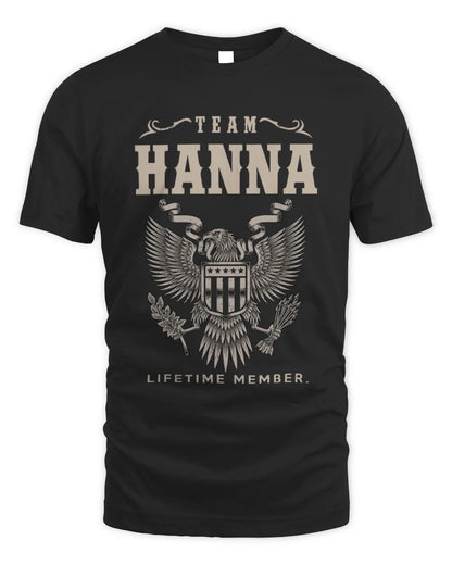 HANNA TP06-K82 – Personalized Classic Style Apparel “Team NAME Lifetime Member” - Unisex Standard T-Shirt - Black