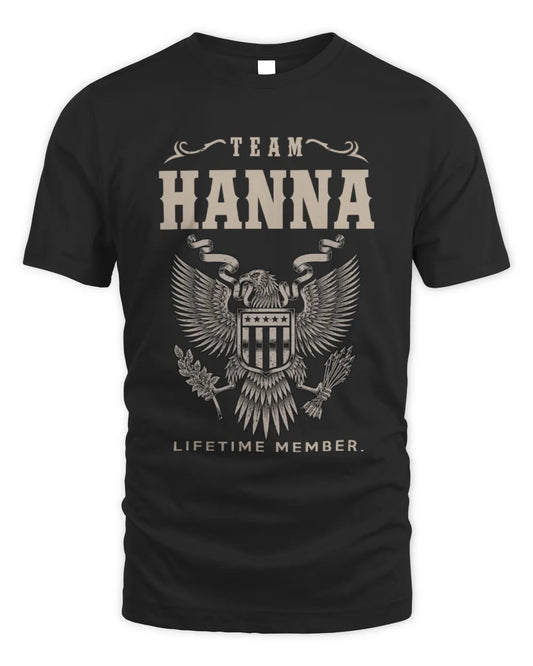 HANNA TP06-K82 – Personalized Classic Style Apparel “Team NAME Lifetime Member” - Unisex Standard T-Shirt - Black