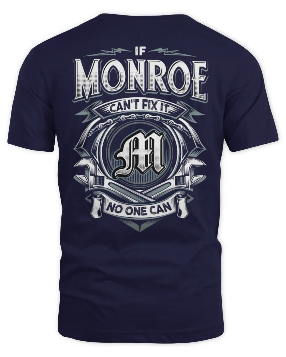 MONROE AP81-K4-626 - Personalized Ahmed Quote Apparel “If Ahmed Can't Fix It, No One Can” - Unisex Standard T-Shirt - Navy