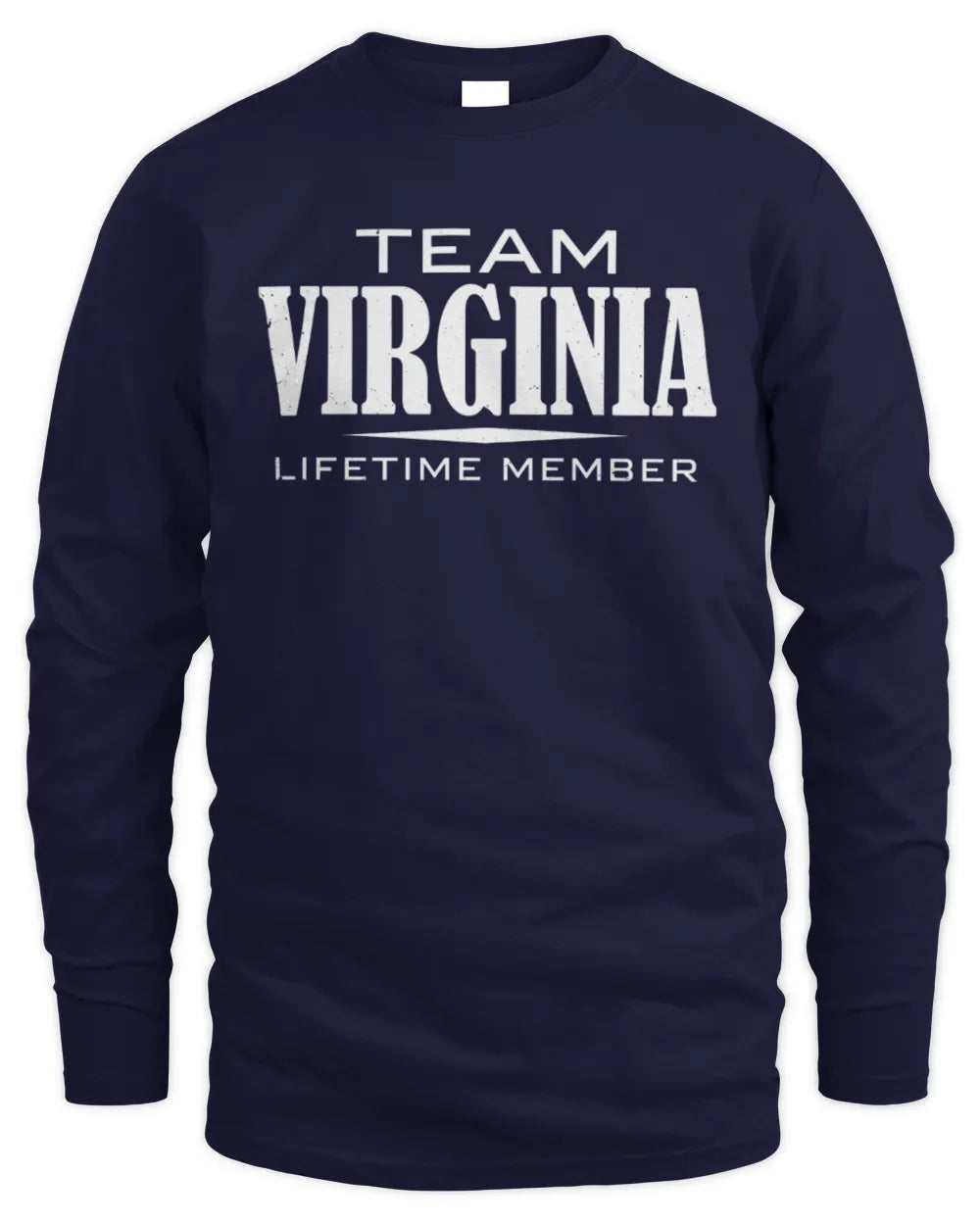 VIRGINIA BL62-K4-128 - Personalized “Team NAME Lifetime Member” - Men's Long Sleeved T-Shirt - Navy