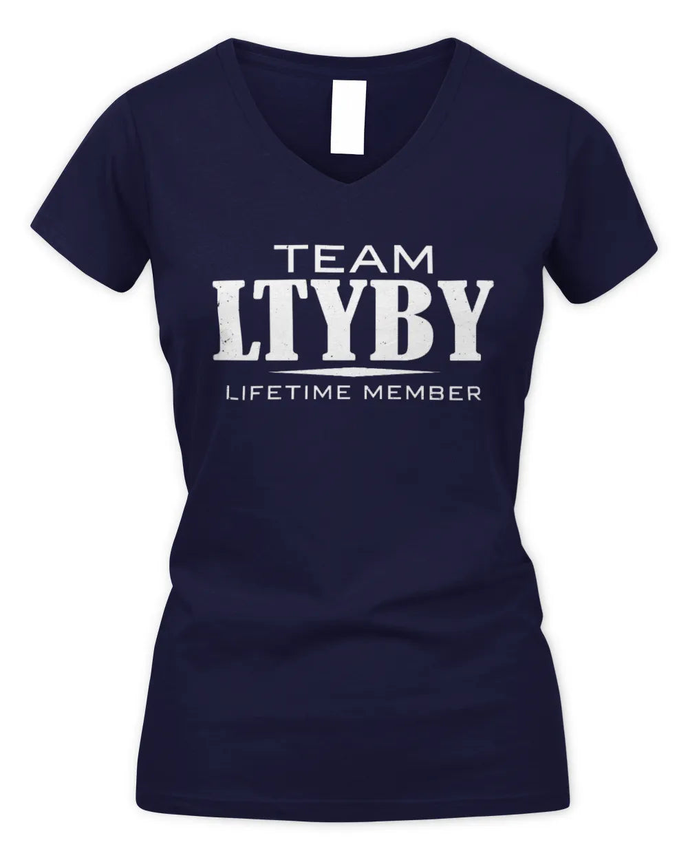 LTYBY BL62-K4-128 - Personalized “Team NAME Lifetime Member” - Women's V-Neck T-Shirt - Navy