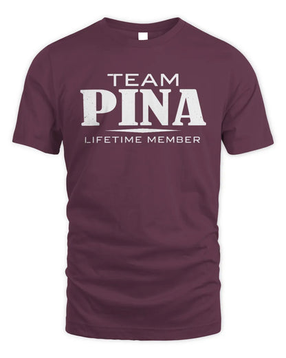PINA BL62-K4-128 - Personalized “Team NAME Lifetime Member” - Unisex Standard T-Shirt - Maroon