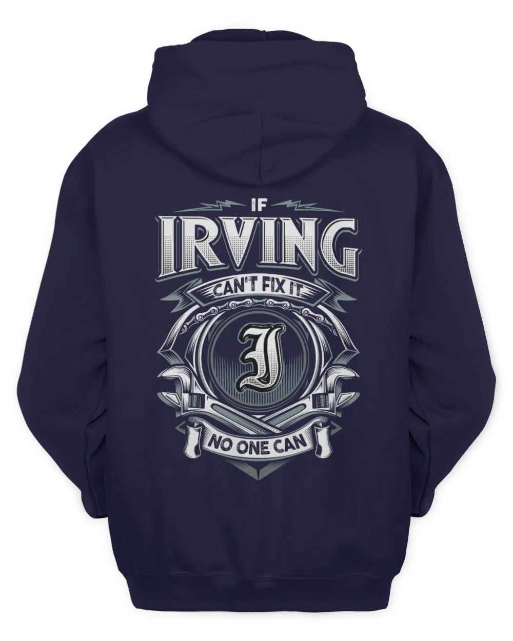 IRVING AP81-K4-626 - Personalized Ahmed Quote Apparel “If Ahmed Can't Fix It, No One Can” - Unisex Hoodie - Navy