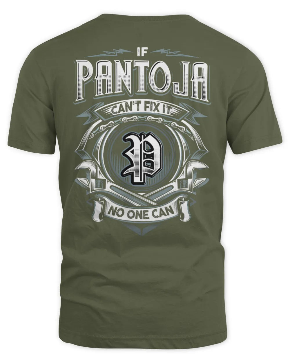PANTOJA AP81-K4-626 - Personalized Ahmed Quote Apparel “If Ahmed Can't Fix It, No One Can” - Unisex Standard T-Shirt - Military Green