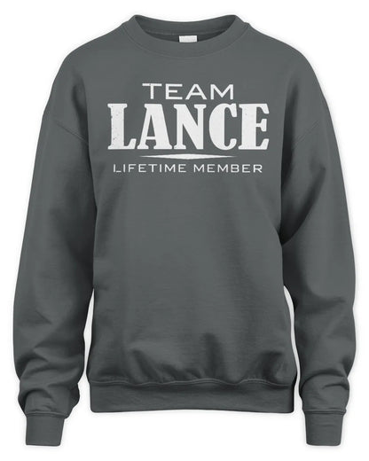 LANCE BL62-K4-128 - Personalized “Team NAME Lifetime Member” - Unisex Sweatshirt - Charcoal