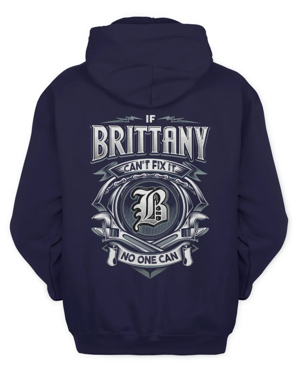 BRITTANY AP81-K4-626 - Personalized Ahmed Quote Apparel “If Ahmed Can't Fix It, No One Can” - Unisex Hoodie - Navy