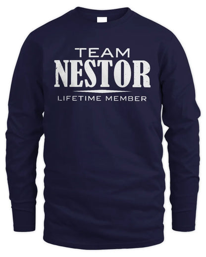 NESTOR BL62-K4-128 - Personalized “Team NAME Lifetime Member” - Men's Long Sleeved T-Shirt - Navy