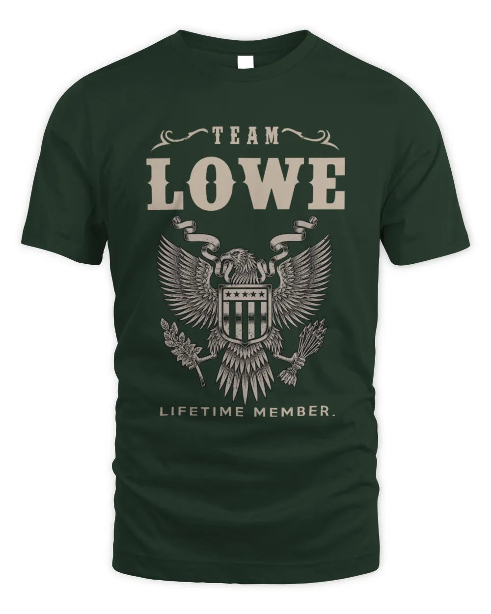 LOWE TP06-K82 – Personalized Classic Style Apparel “Team NAME Lifetime Member” - Unisex Standard T-Shirt - Forest Green