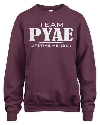 PYAE BL62-K4-128 - Personalized “Team NAME Lifetime Member” - Unisex Sweatshirt - Maroon