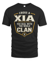 XIA NT1-K008 Cross A/An NAME, You Deal With the Whole Clan | Personalized Vintage T-Shirt - Unisex Standard T-Shirt - Black