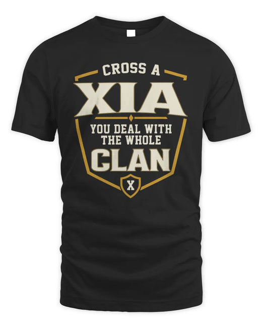 XIA NT1-K008 Cross A/An NAME, You Deal With the Whole Clan | Personalized Vintage T-Shirt