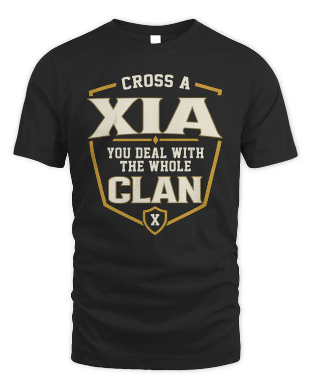 XIA NT1-K008 Cross A/An NAME, You Deal With the Whole Clan | Personalized Vintage T-Shirt