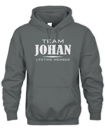 JOHAN BL62-K4-128 - Personalized “Team NAME Lifetime Member” - Unisex Hoodie - Charcoal