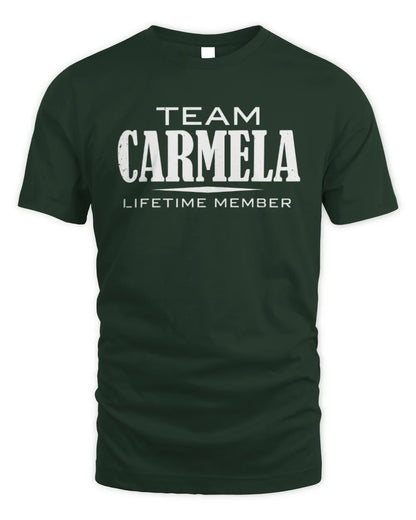 CARMELA BL62-K4-128 - Personalized “Team NAME Lifetime Member” - Unisex Standard T-Shirt - Forest Green
