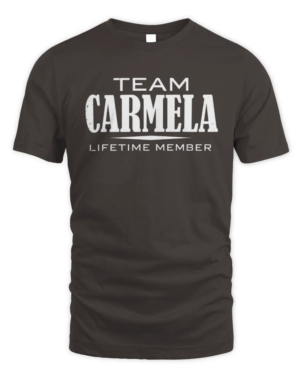 CARMELA BL62-K4-128 - Personalized “Team NAME Lifetime Member” - Unisex Standard T-Shirt - Dark Chocolate