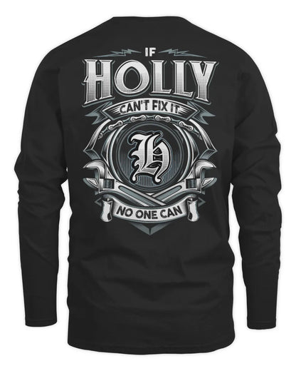 HOLLY AP81-K4-626 - Personalized Ahmed Quote Apparel “If Ahmed Can't Fix It, No One Can” - Men's Long Sleeved T-Shirt - Black