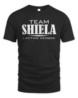 SHIELA BL62-K4-128 - Personalized “Team NAME Lifetime Member” - Unisex Standard T-Shirt - Black