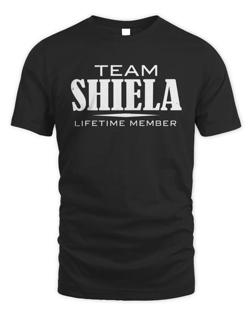 SHIELA BL62-K4-128 - Personalized “Team NAME Lifetime Member” - Unisex Standard T-Shirt - Black