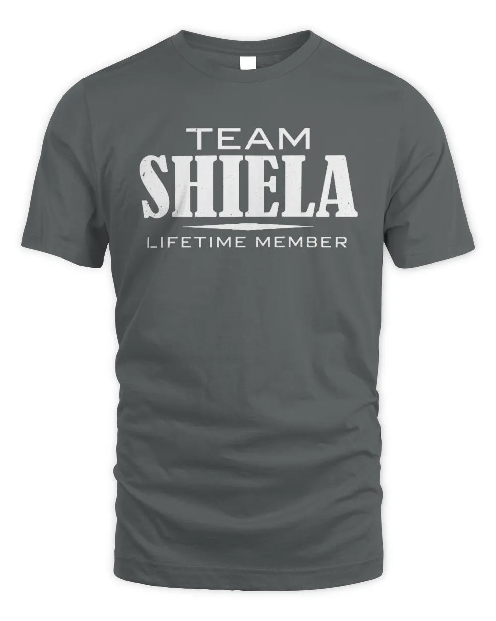 SHIELA BL62-K4-128 - Personalized “Team NAME Lifetime Member” - Unisex Standard T-Shirt - Charcoal