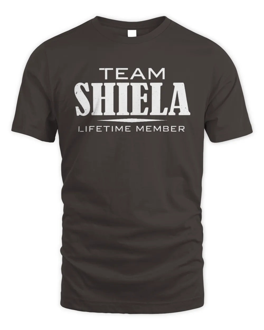 SHIELA BL62-K4-128 - Personalized “Team NAME Lifetime Member” - Unisex Standard T-Shirt - Dark Chocolate