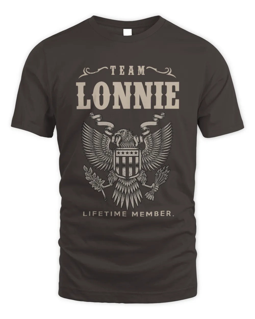LONNIE TP06-K82 – Personalized Classic Style Apparel “Team NAME Lifetime Member” - Unisex Standard T-Shirt - Dark Chocolate
