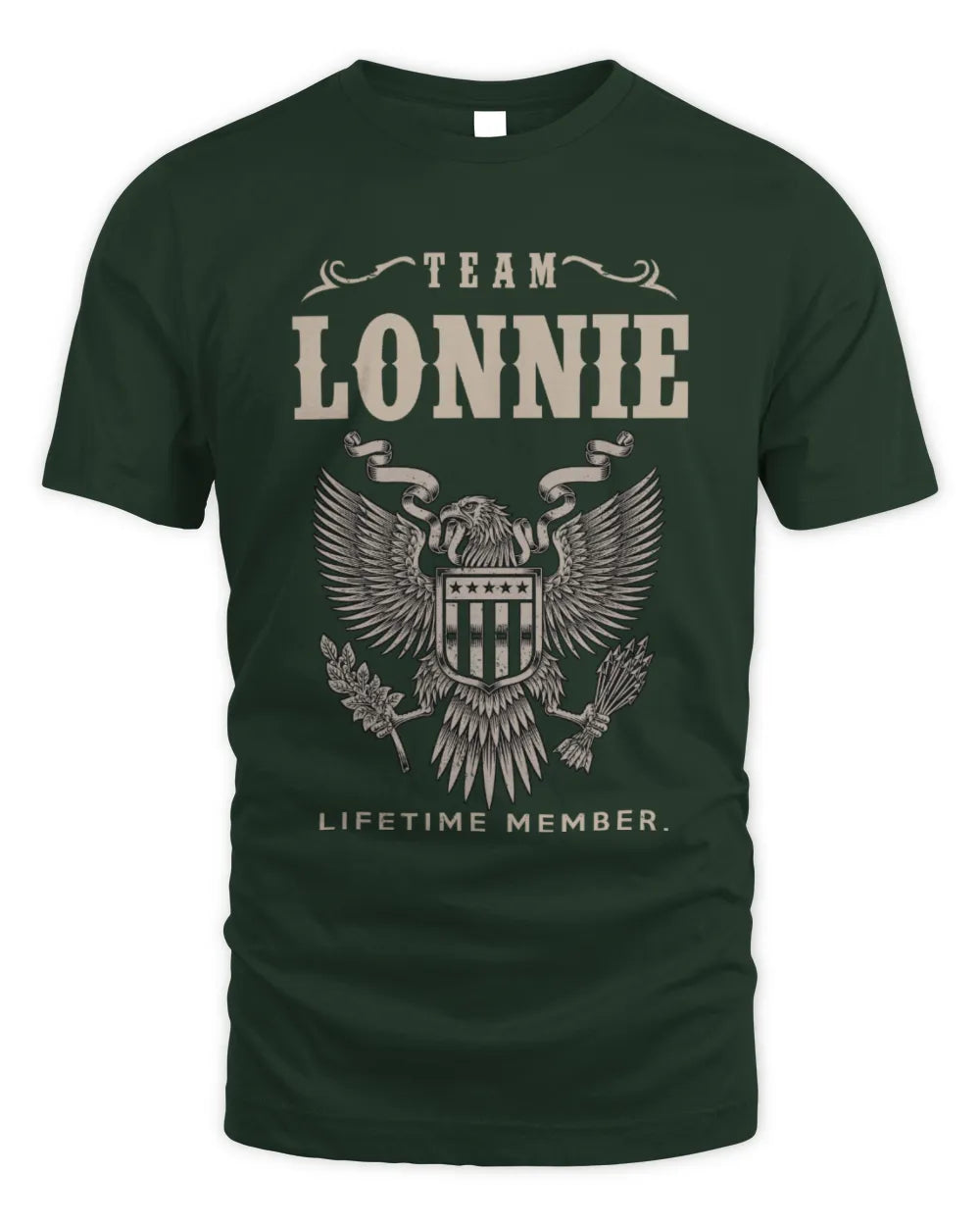 LONNIE TP06-K82 – Personalized Classic Style Apparel “Team NAME Lifetime Member” - Unisex Standard T-Shirt - Forest Green
