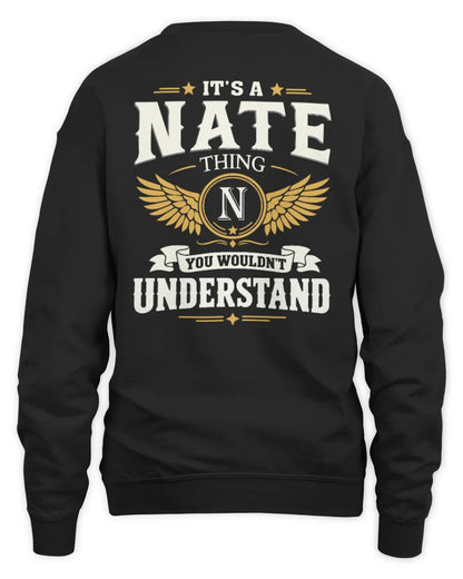 NATE KT06-M008 It’s a [NAME] Thing – You Wouldn’t Understand | Personalized Vintage T-Shirt - Unisex Sweatshirt - Black