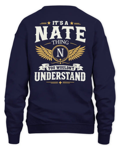 NATE KT06-M008 It’s a [NAME] Thing – You Wouldn’t Understand | Personalized Vintage T-Shirt - Unisex Sweatshirt - Navy