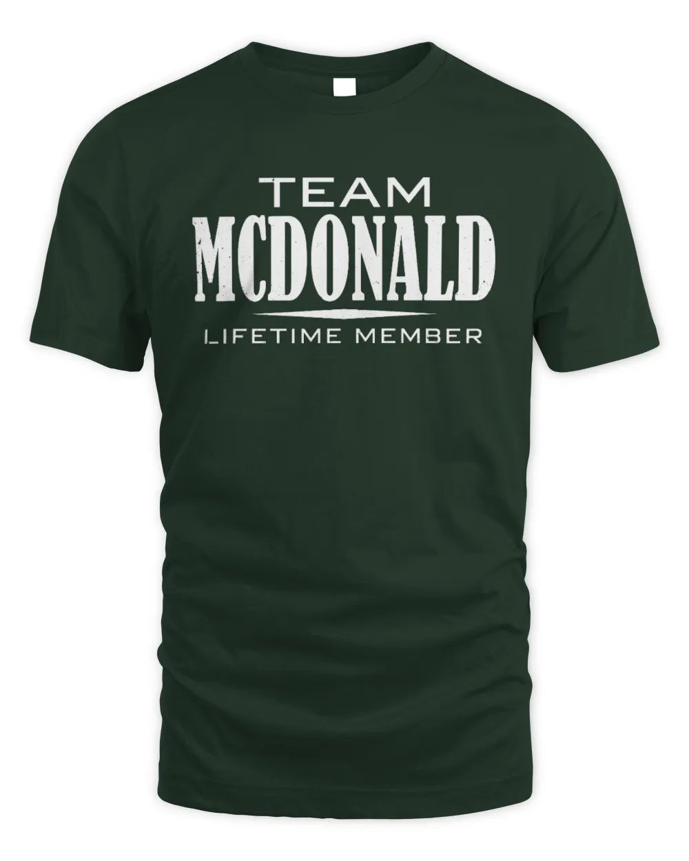 MCDONALD BL62-K4-128 - Personalized “Team NAME Lifetime Member” - Unisex Standard T-Shirt - Forest Green