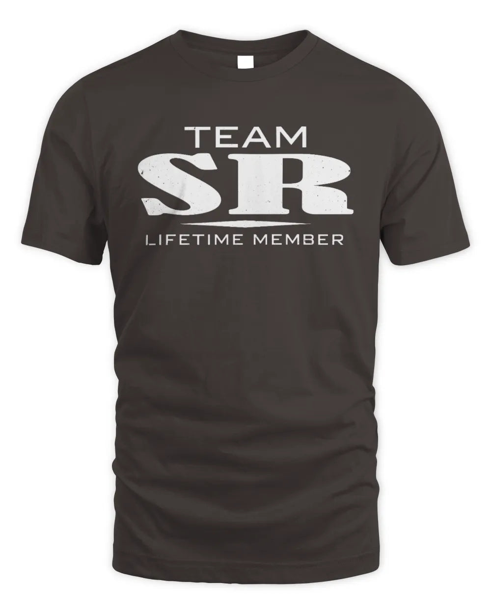 SR BL62-K4-128 - Personalized “Team NAME Lifetime Member” - Unisex Standard T-Shirt - Dark Chocolate
