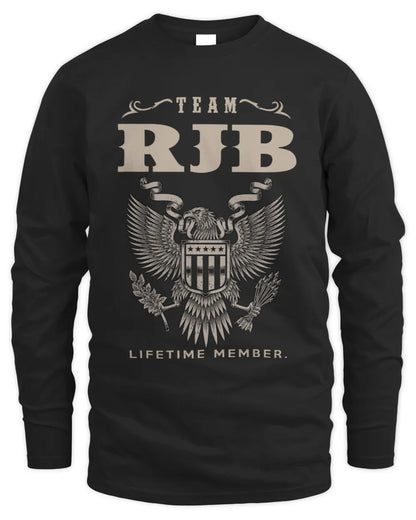 RJB TP06-K82 – Personalized Classic Style Apparel “Team NAME Lifetime Member” - Men's Long Sleeved T-Shirt - Black