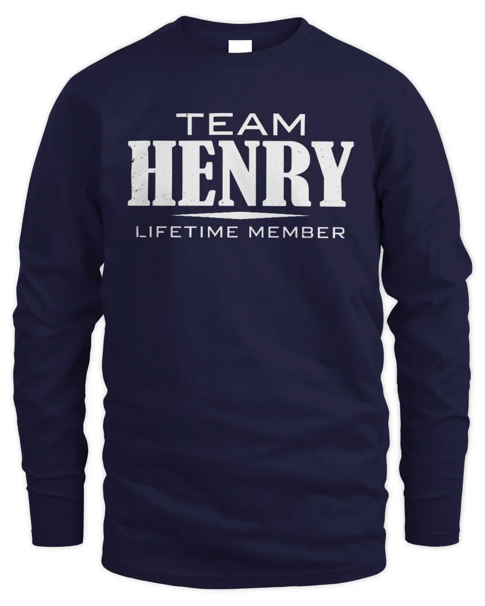 HENRY BL62-K4-128 - Personalized “Team NAME Lifetime Member” - Men's Long Sleeved T-Shirt - Navy
