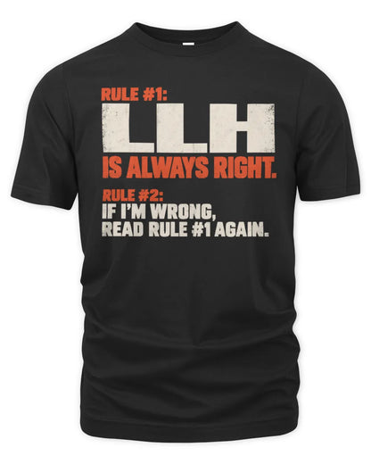 LLH NP1-H006 - Always Right Personalized Name T-Shirt – Funny Custom Name Shirt - Unisex Standard T-Shirt - Black