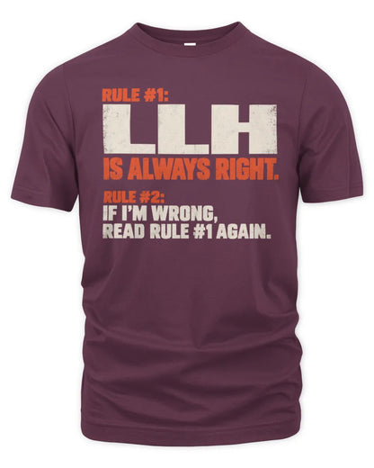 LLH NP1-H006 - Always Right Personalized Name T-Shirt – Funny Custom Name Shirt - Unisex Standard T-Shirt - Maroon