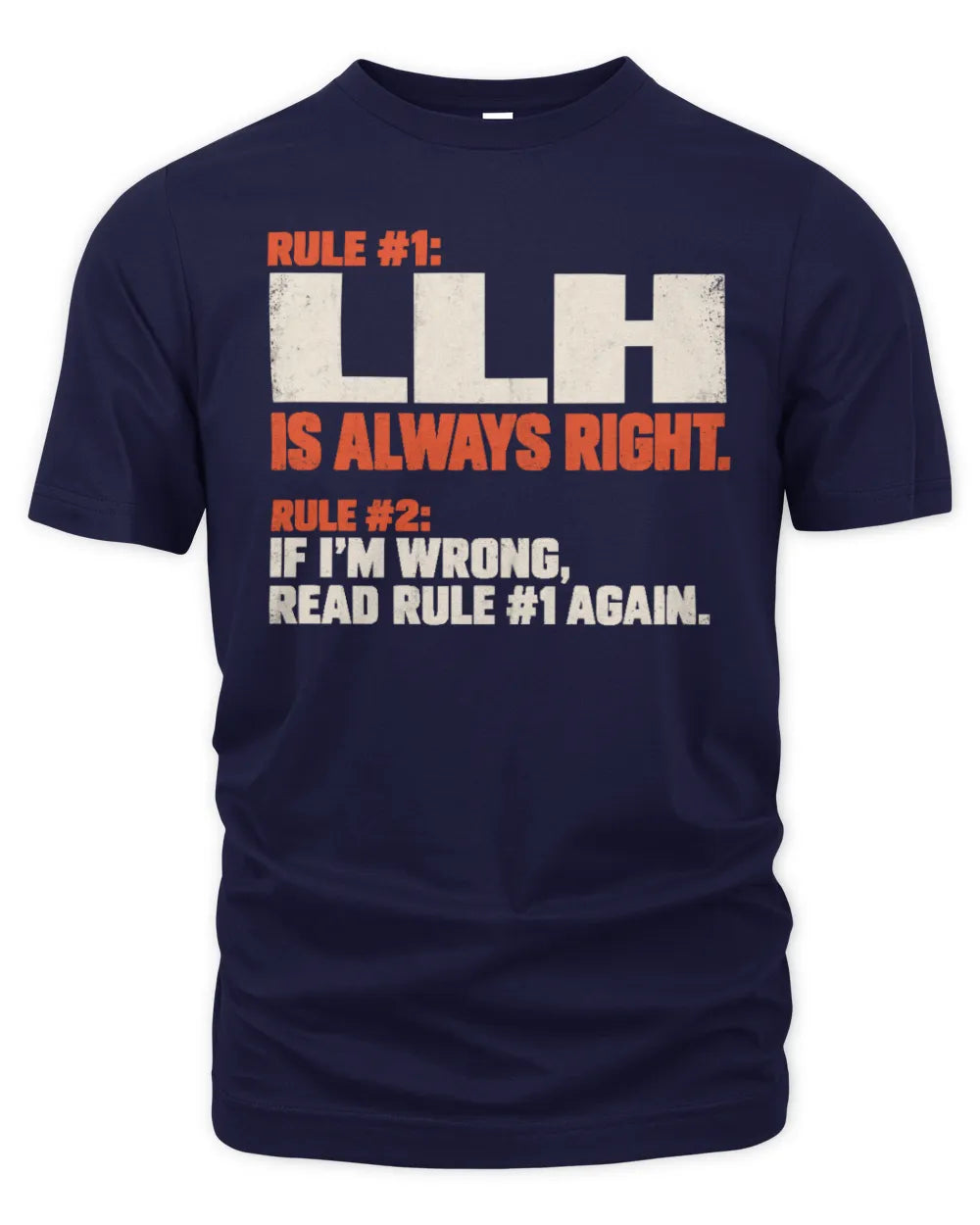 LLH NP1-H006 - Always Right Personalized Name T-Shirt – Funny Custom Name Shirt - Unisex Standard T-Shirt - Navy