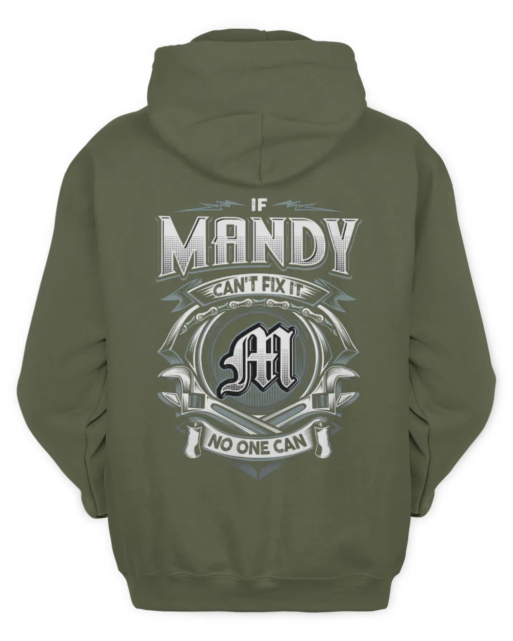 MANDY AP81-K4-626 - Personalized Ahmed Quote Apparel “If Ahmed Can't Fix It, No One Can” - Unisex Hoodie - Military Green