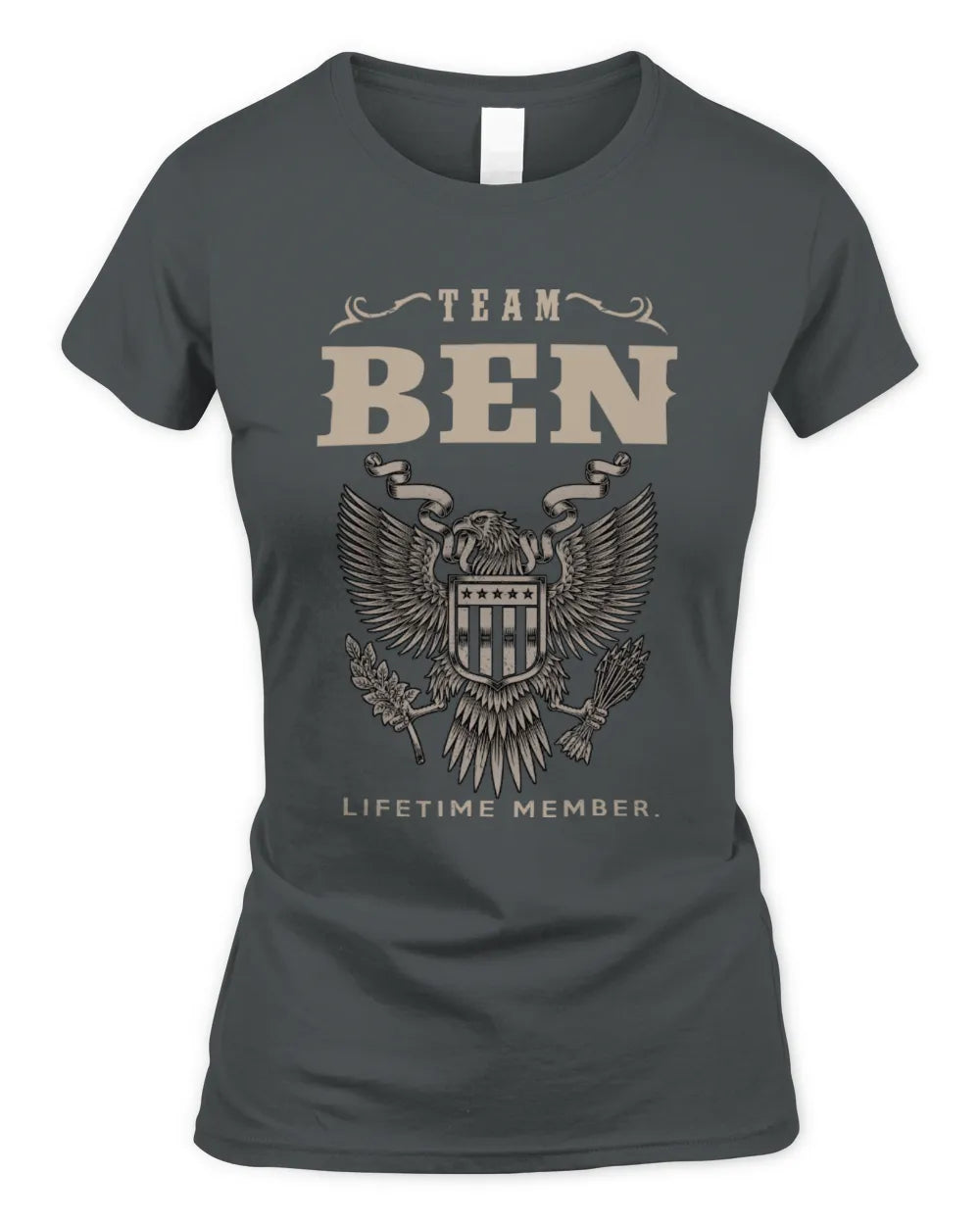 BEN TP06-K82 – Personalized Classic Style Apparel “Team NAME Lifetime Member” - Women's Standard T-Shirt - Charcoal