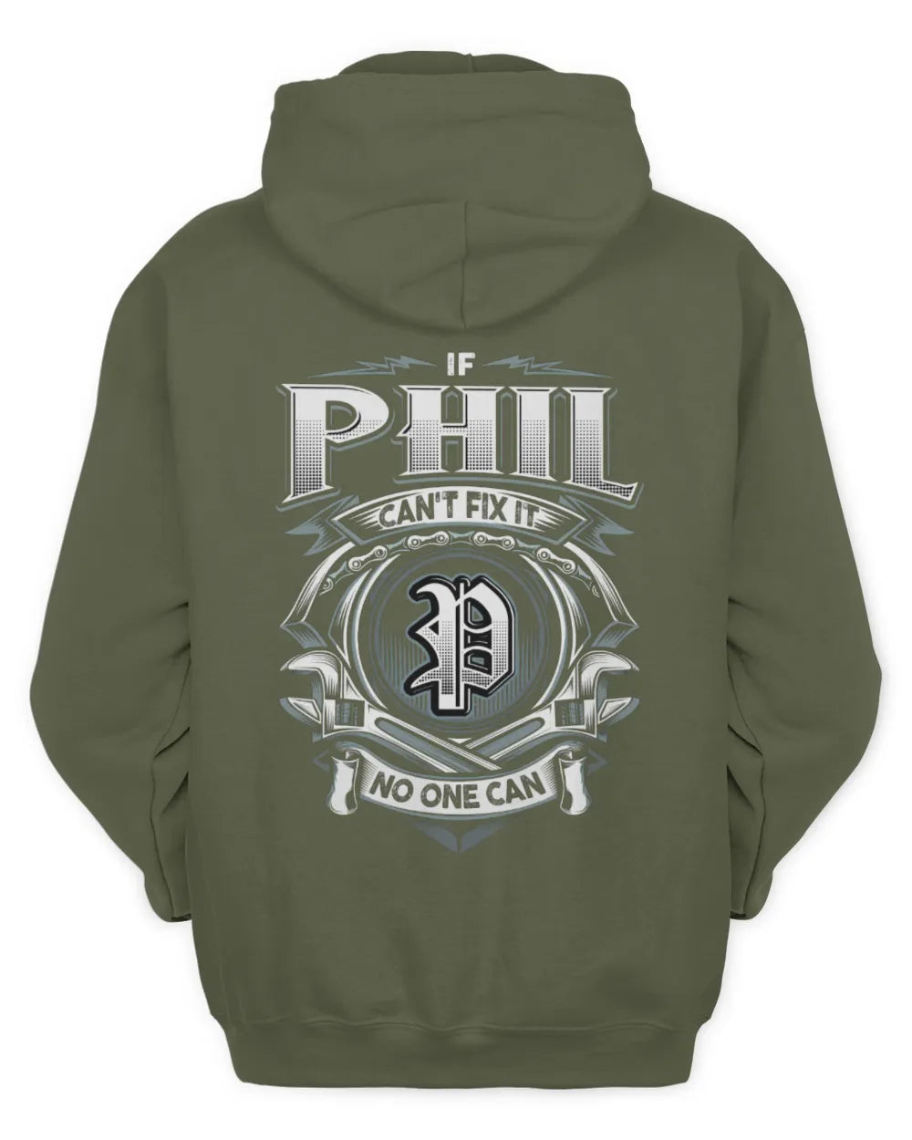 PHIL AP81-K4-626 - Personalized Ahmed Quote Apparel “If Ahmed Can't Fix It, No One Can” - Unisex Hoodie - Military Green