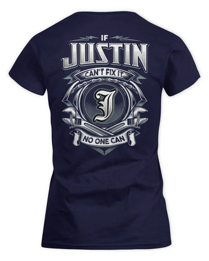 JUSTIN AP81-K4-626 - Personalized Ahmed Quote Apparel “If Ahmed Can't Fix It, No One Can” - Women's Standard T-Shirt - Navy