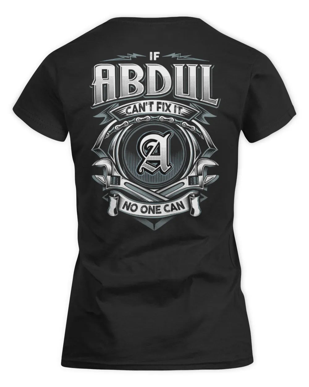 ABDUL AP81-K4-626 - Personalized Ahmed Quote Apparel “If Ahmed Can't Fix It, No One Can” - Women's Standard T-Shirt - Black