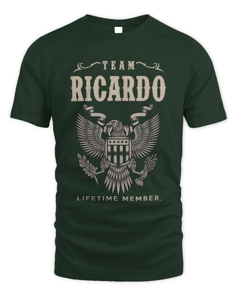 RICARDO TP06-K82 – Personalized Classic Style Apparel “Team NAME Lifetime Member” - Unisex Standard T-Shirt - Forest Green