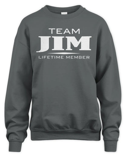 JIM BL62-K4-128 - Personalized “Team NAME Lifetime Member” - Unisex Sweatshirt - Charcoal